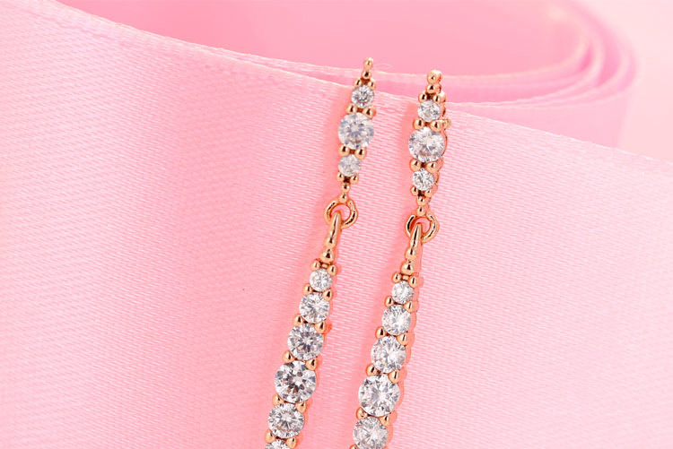 Fashion Rose Gold Drop-shaped Zircon Alloy Earrings,Stud Earrings