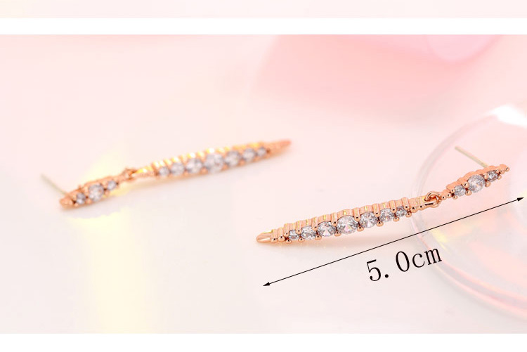 Fashion Golden Drop-shaped Zircon Alloy Earrings,Stud Earrings