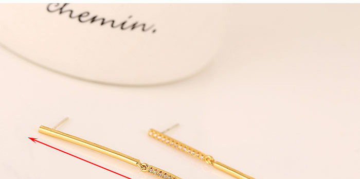 Fashion Rose Gold Diamond-shaped Alloy Earrings,Stud Earrings