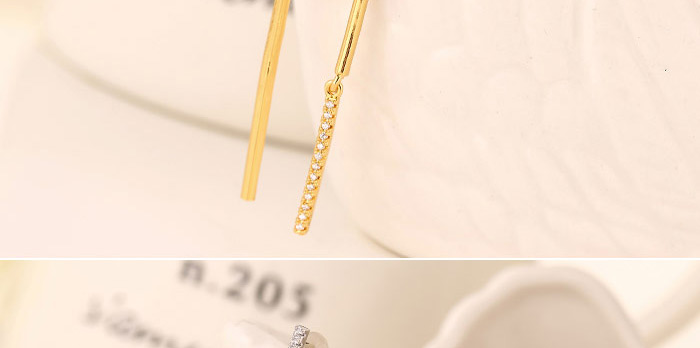 Fashion Golden Diamond-shaped Alloy Earrings,Stud Earrings