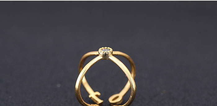 Fashion Silver Cross Open Diamond Alloy Ring,Fashion Rings