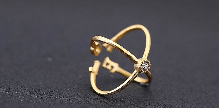 Fashion Golden Cross Open Diamond Alloy Ring,Fashion Rings