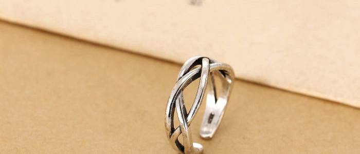 Fashion Silver Woven Cross Hollow Alloy Open Ring,Fashion Rings