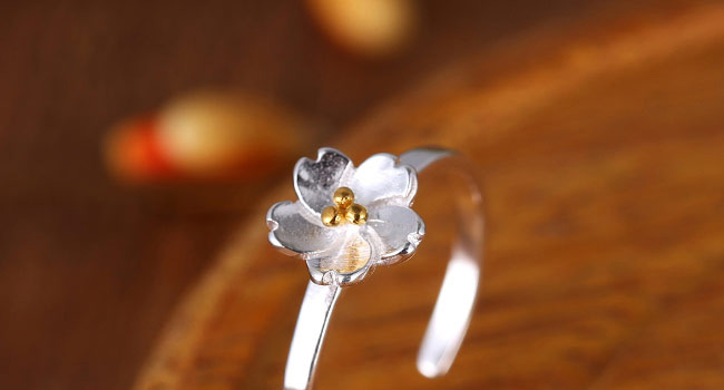 Fashion Silver Flower Alloy Open Ring,Fashion Rings
