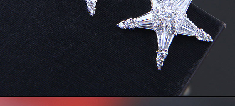 Fashion Silver Copper Micro-inserted Zircon Starfish Earrings,Stud Earrings