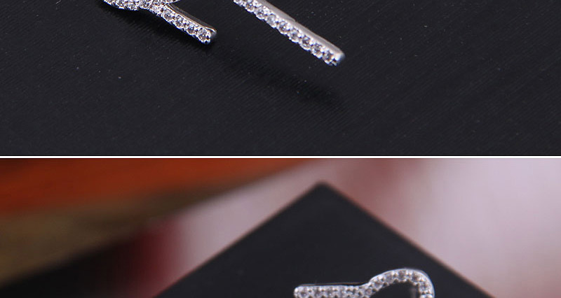 Fashion Silver Carved Drop Earrings With Diamond Pierced Earrings,Stud Earrings