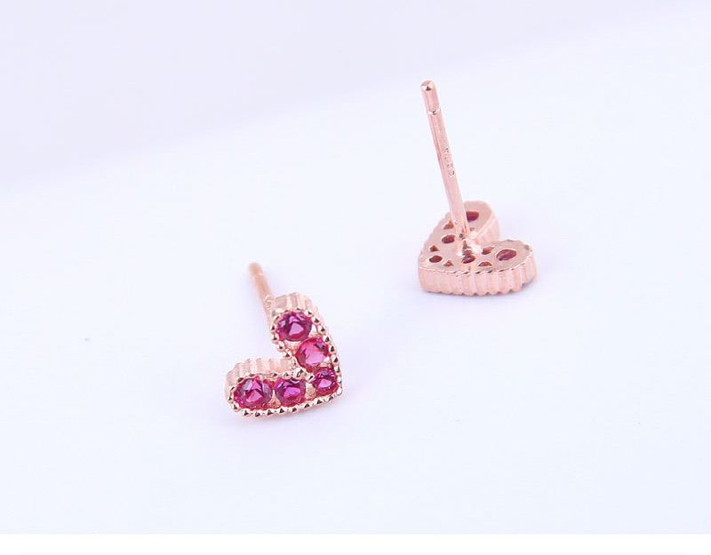 Fashion Purple Love Alloy Diamond Earrings,Stud Earrings