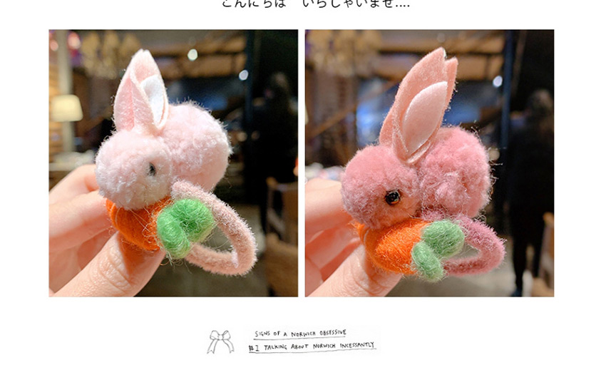 Fashion Khaki Plush Hit Color Bunny Child Hair Clip,Kids Accessories