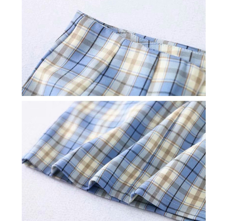 Fashion Yellow Plaid Split Skirt (without Safety Pants),Skirts