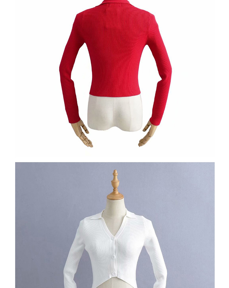 Fashion Red Lapel-breasted Open-neck Sweater,Hair Crown