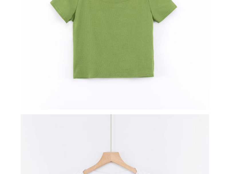 Fashion Green Short-sleeved T-shirt With Shoulder Buttons,Hair Crown