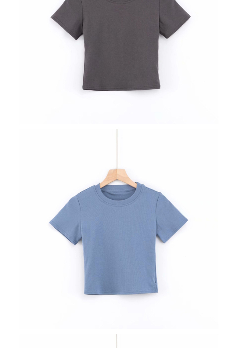 Fashion Black Crew Neck Knit T-shirt,Tank Tops & Camis