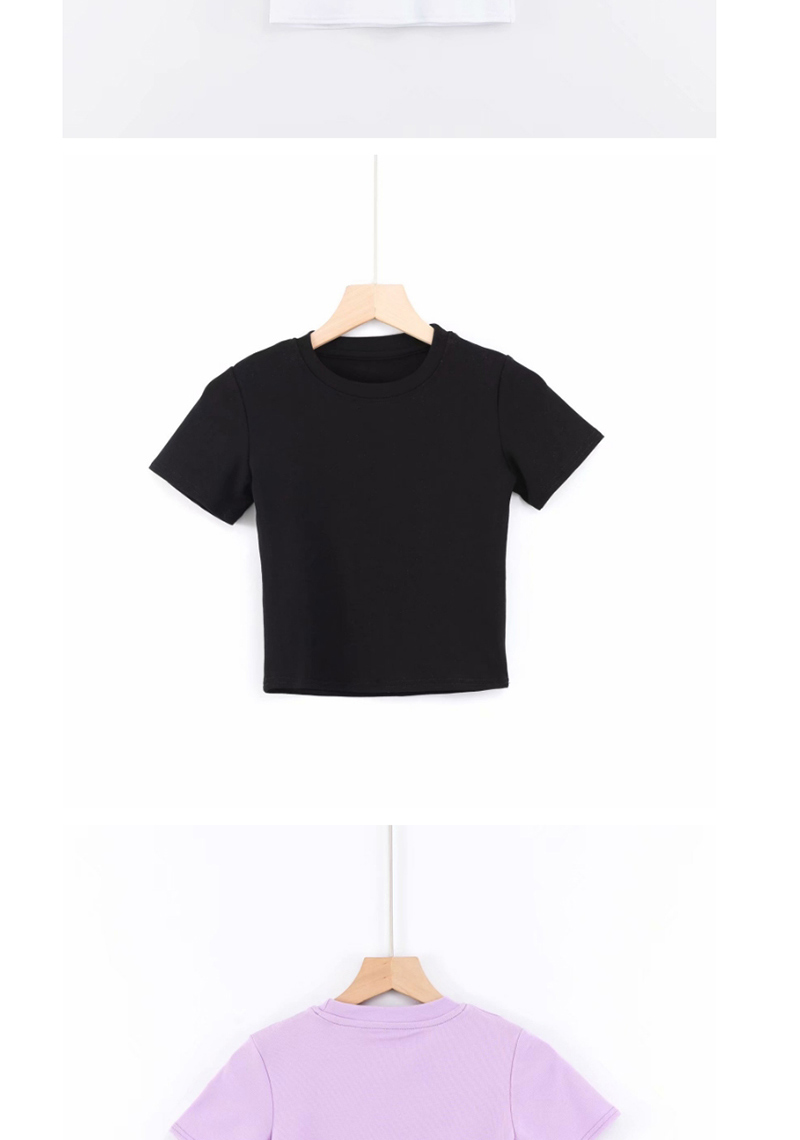 Fashion Black Crew Neck Knit T-shirt,Tank Tops & Camis