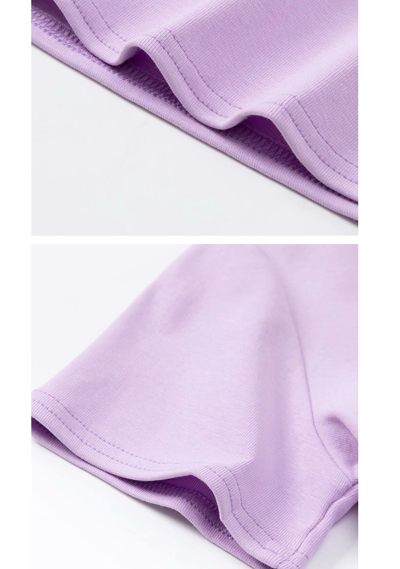 Fashion Purple Crew Neck Knit T-shirt,Tank Tops & Camis