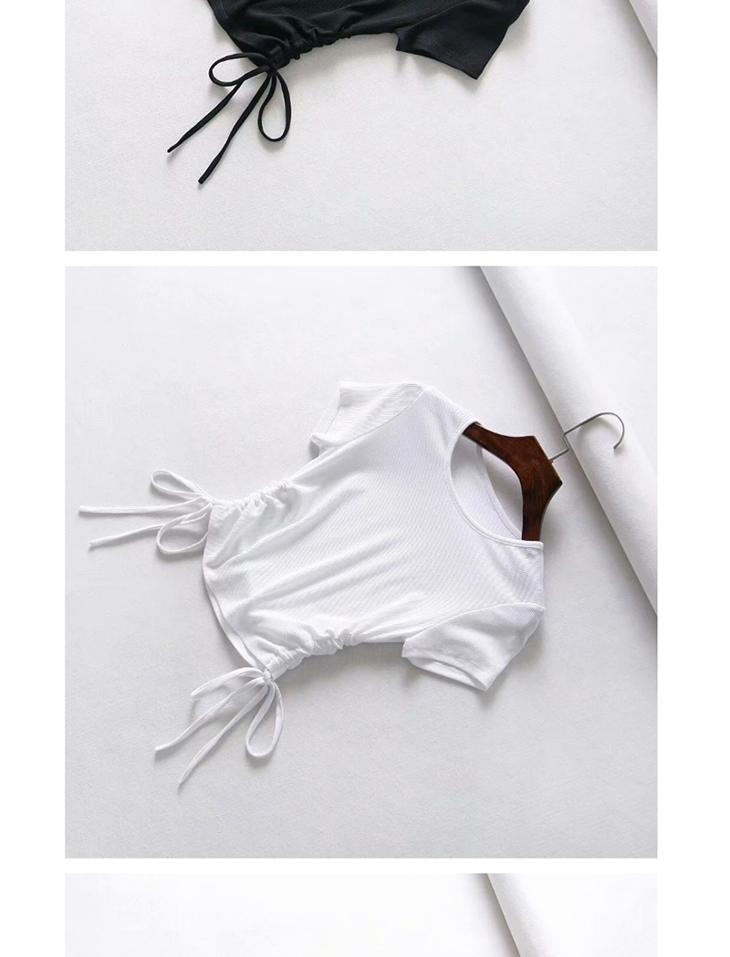 Fashion White Drawstring T-shirt,Hair Crown