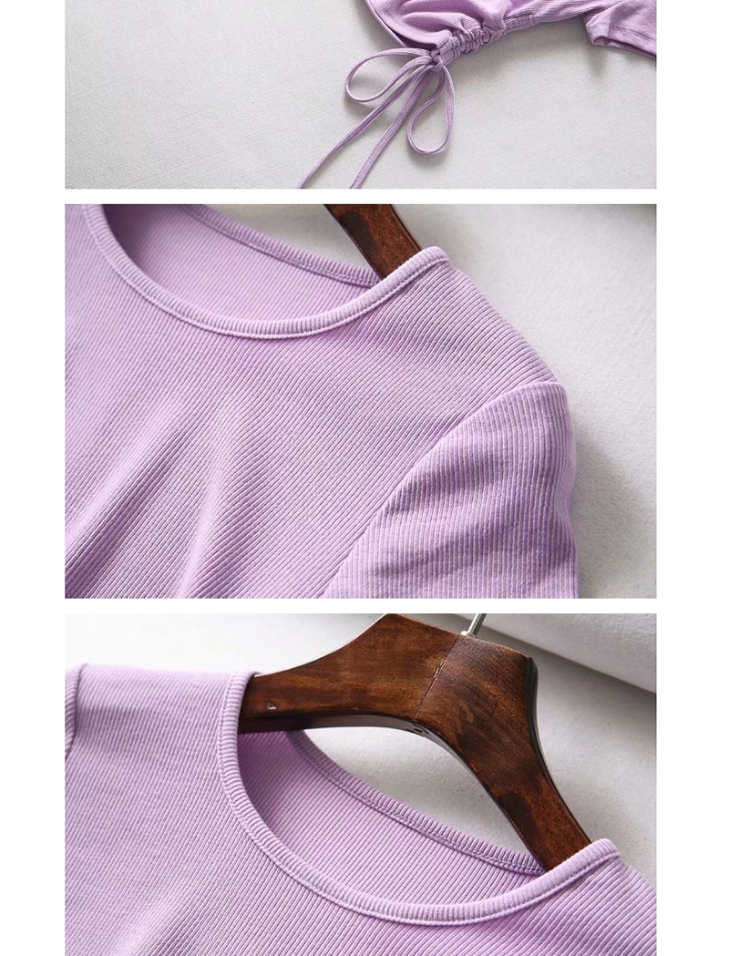 Fashion Purple Drawstring T-shirt,Hair Crown