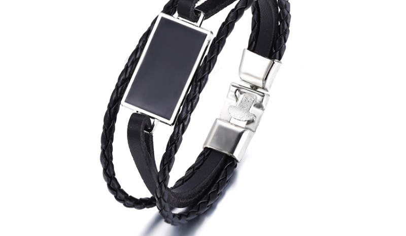 Fashion Black Geometric Faux Leather Bracelet,Fashion Bracelets