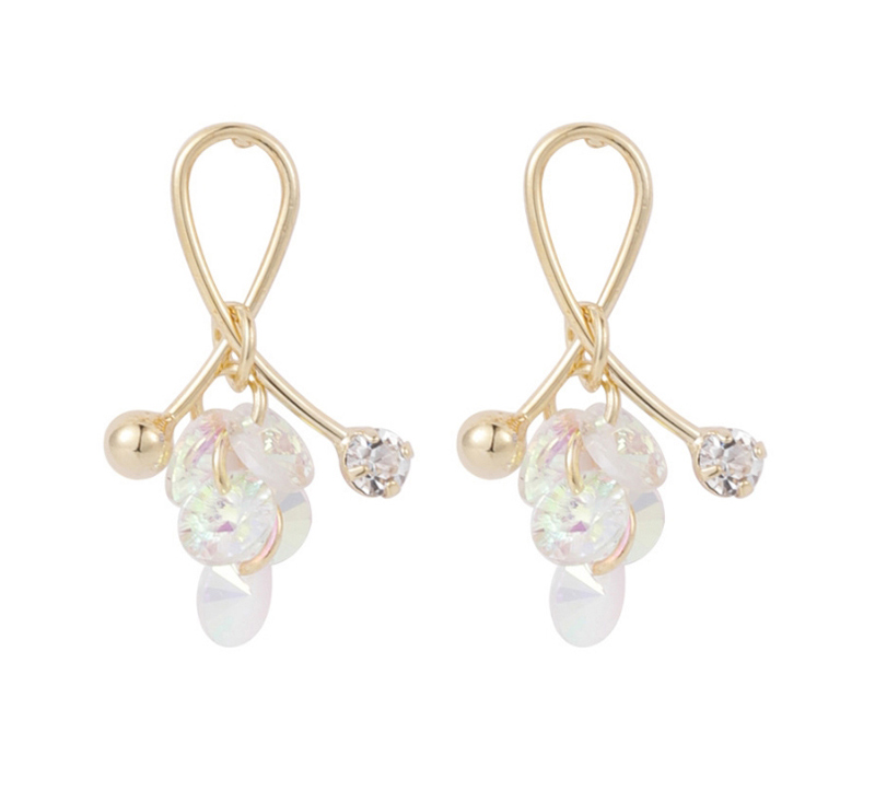 Fashion Golden  Silver Pin Colored Diamond Geometric Cross Stud Earrings,Drop Earrings