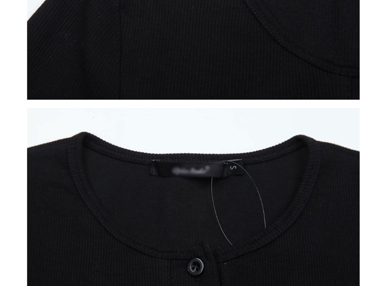 Fashion Black Buttoned Long Sleeve Jumpsuit,Bodysuits