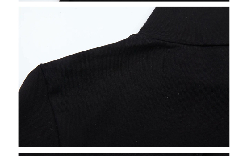 Fashion Black Open Back Collar Long Sleeve Jumpsuit,Bodysuits