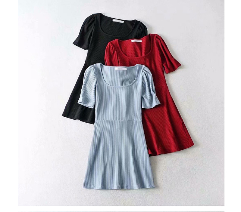 Fashion Black Pleated Pin-tuck Dress,Mini & Short Dresses