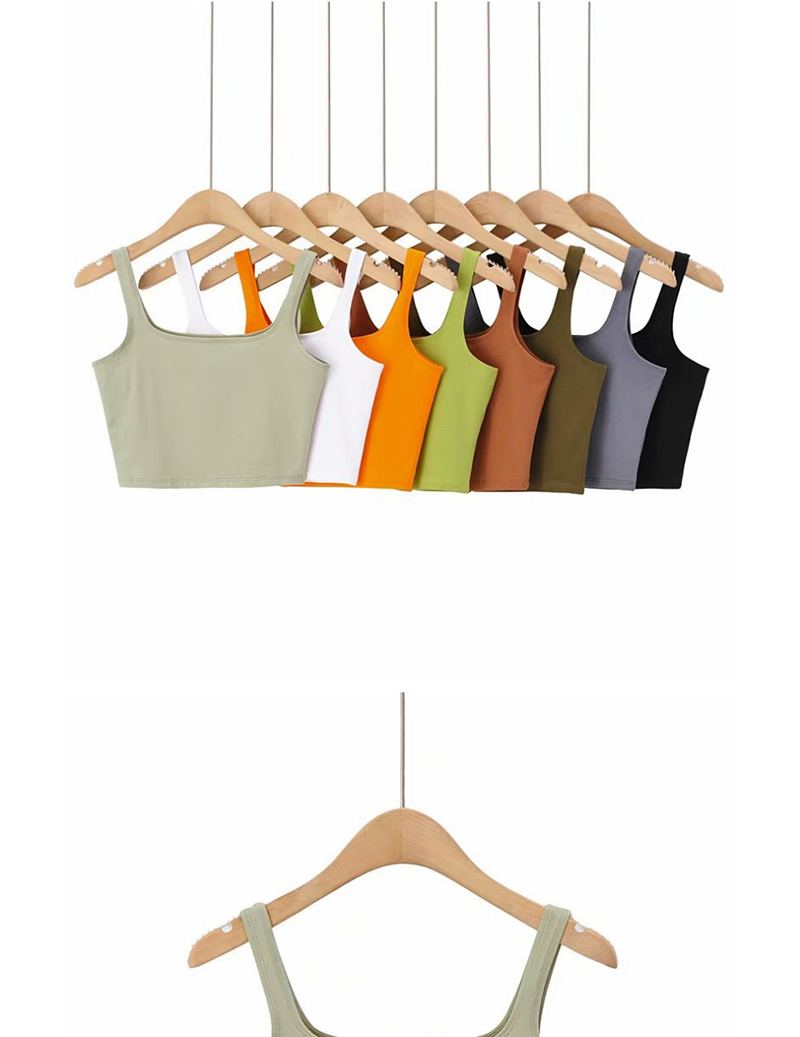 Fashion Army Green Square Collar Short Camisole,Tank Tops & Camis