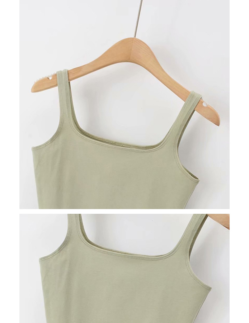 Fashion Bean Green Square Collar Short Camisole,Tank Tops & Camis