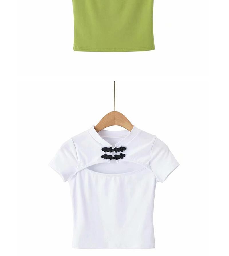 Fashion Army Green Chest Open T-shirt,Tank Tops & Camis