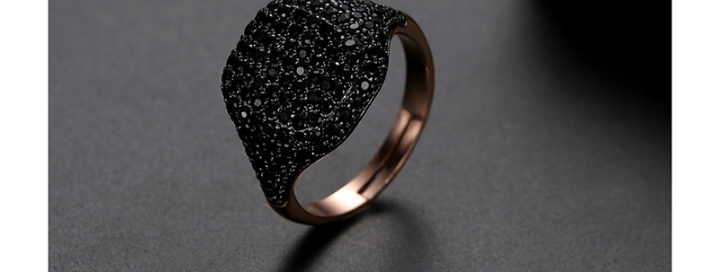 Fashion Black Cubic Zirconia Open Ring,Rings