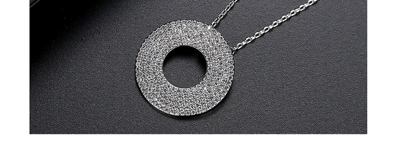 Fashion Color Geometric Ring Copper Inlaid Zirconium Necklace,Necklaces