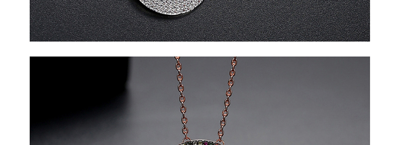 Fashion Color Geometric Ring Copper Inlaid Zirconium Necklace,Necklaces