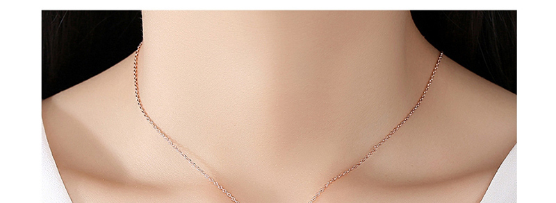 Fashion White Geometric Ring Copper Inlaid Zirconium Necklace,Necklaces