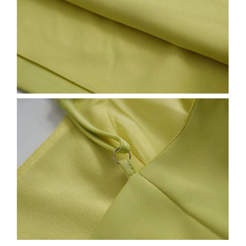 Fashion Fluorescent Yellow Satin Camisole Dress,Mini & Short Dresses