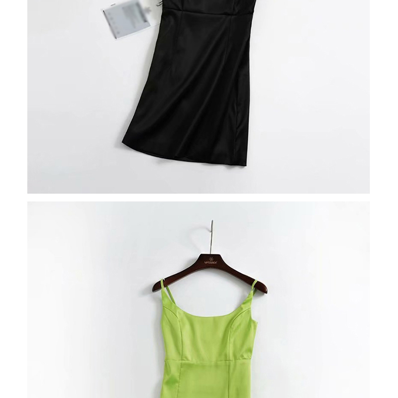Fashion Black Satin Camisole Dress,Mini & Short Dresses