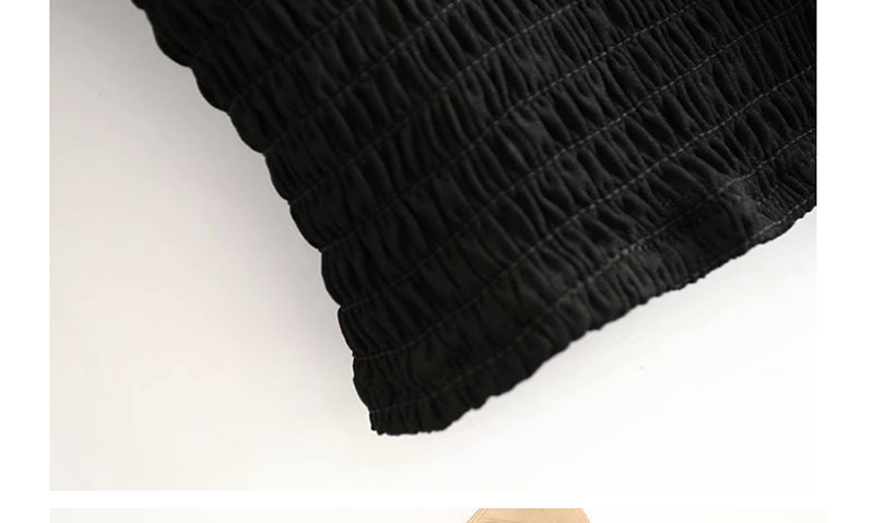 Fashion Black Elastic Pleated Fungus Shirt,Blouses