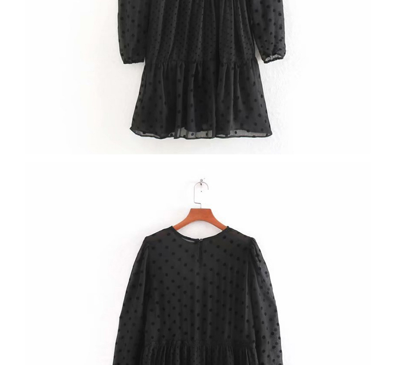 Fashion Black Polka Dot Ruffle Dress,Mini & Short Dresses