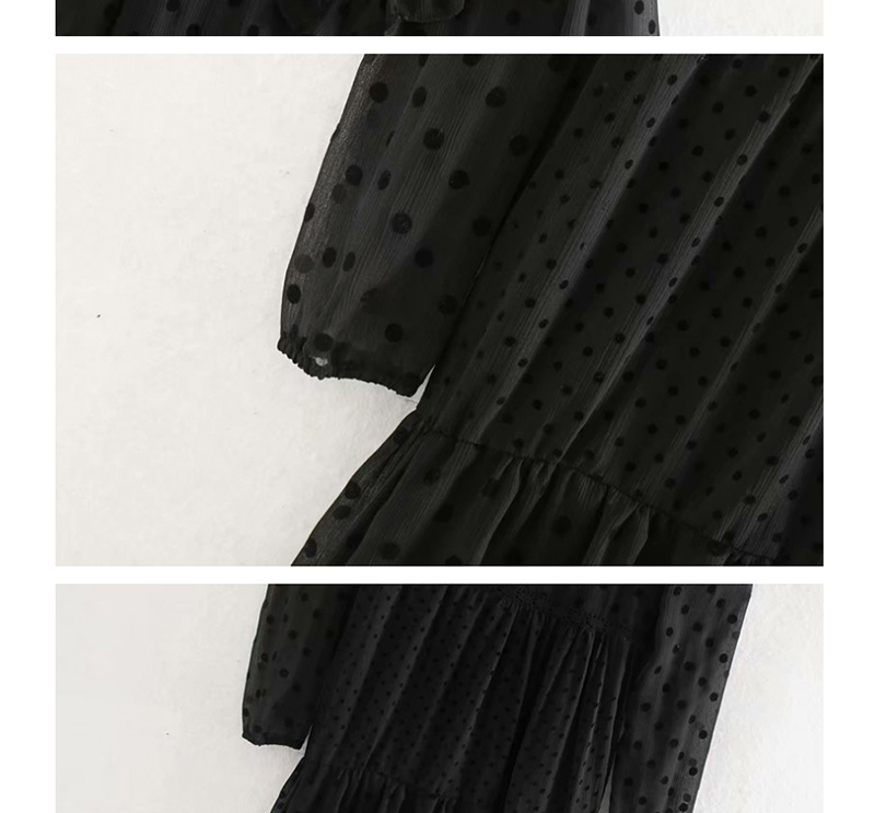 Fashion Black Polka Dot Ruffle Dress,Mini & Short Dresses