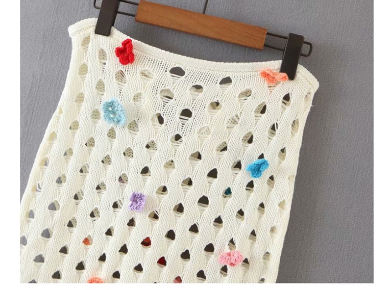 Fashion Off-white Crochet Cutout Skirt,Skirts