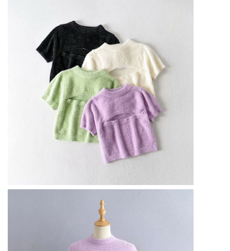 Fashion Off-white Half Turtleneck Cutout Sweater,Sweater