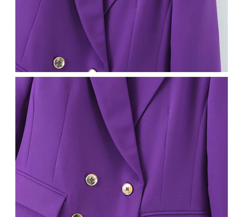 Fashion Purple Double-breasted Suit,Coat-Jacket