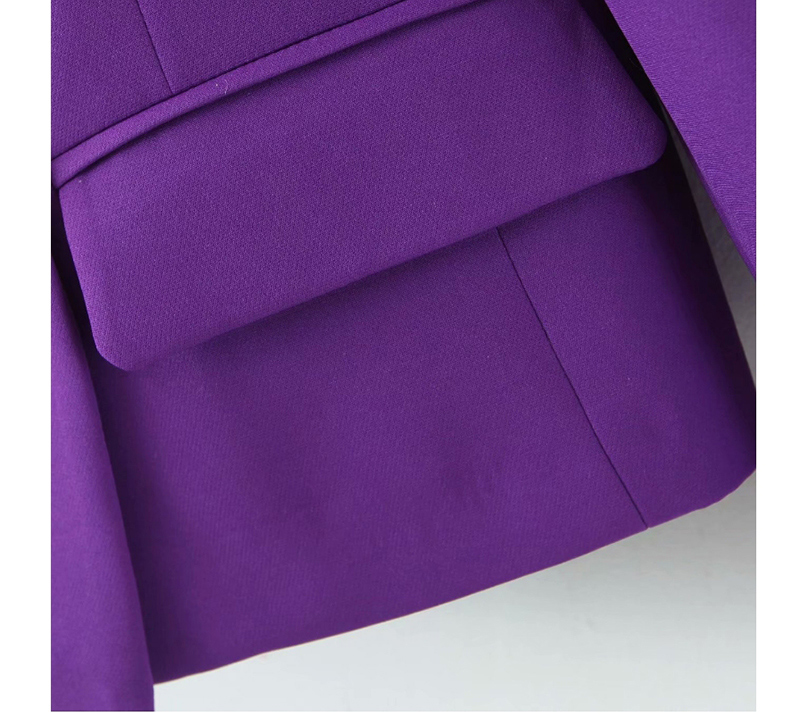 Fashion Purple Double-breasted Suit,Coat-Jacket