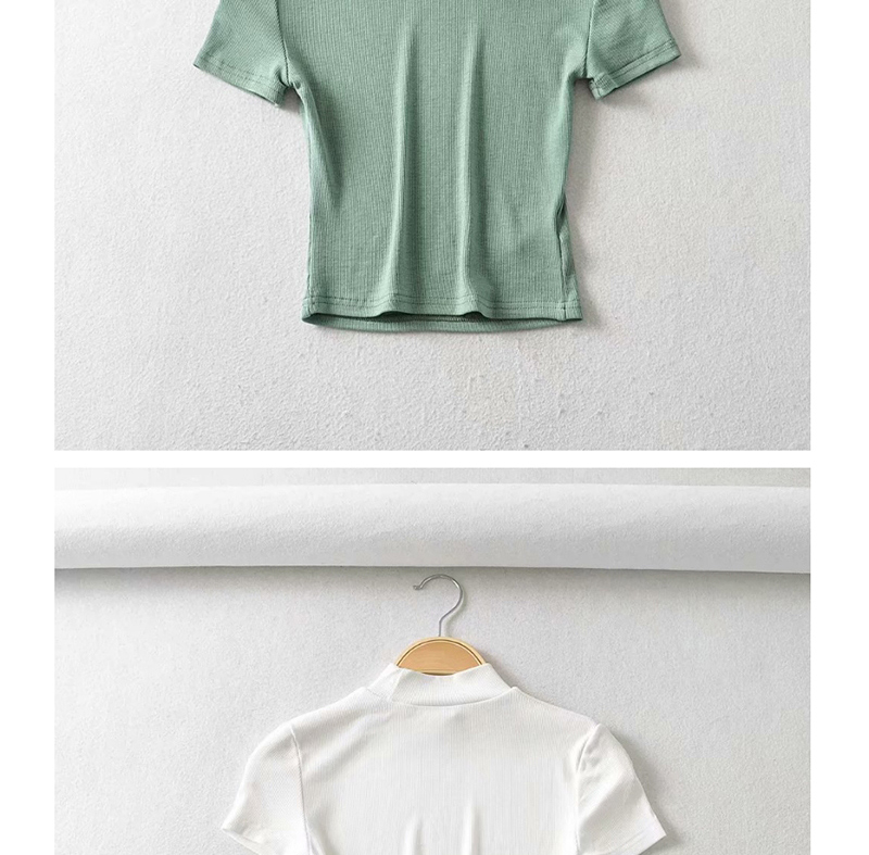 Fashion Green Small Turtleneck Slim-fit T-shirt,Hair Crown