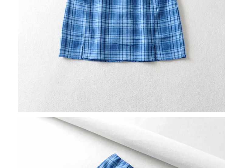 Fashion Blue Skim-proof Slit Print Skirt,Skirts