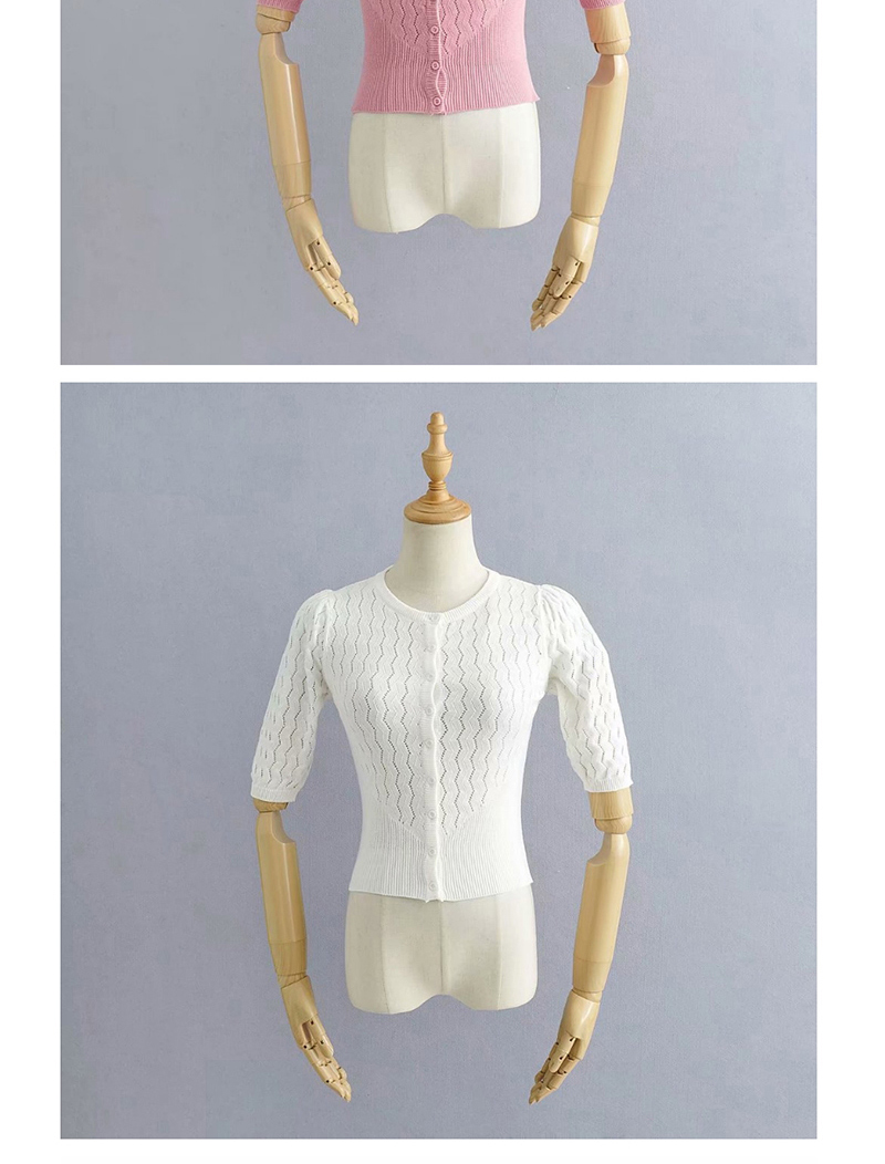 Fashion White Cutout Waist Sweater,Sweater