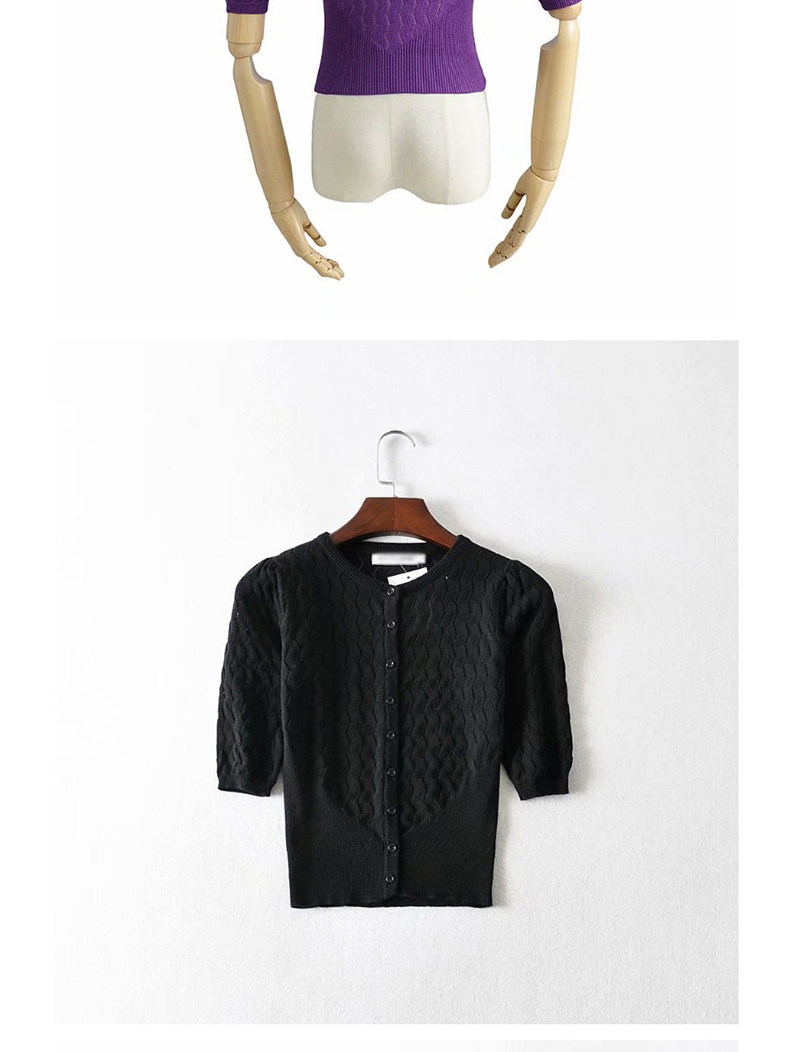 Fashion Black Cutout Waist Sweater,Sweater