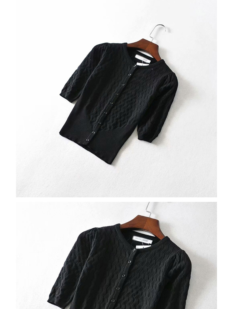 Fashion Black Cutout Waist Sweater,Sweater