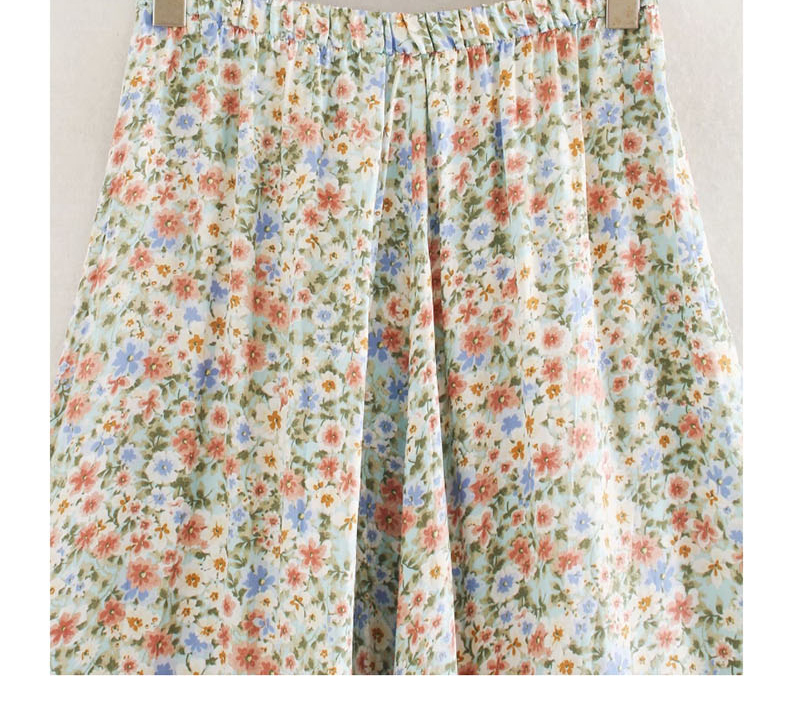 Fashion Photo Color Wrinkle-effect Floral Print Skirt,Skirts