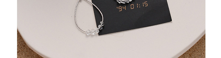 Fashion Silver Crystal Geometric Twisted Drop Shaped Pierced Earrings,Drop Earrings