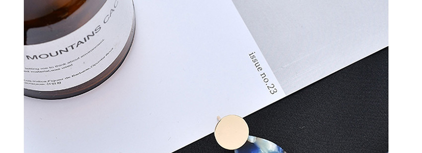 Fashion Blue Acrylic Leopard Print Panel Splice Water Drop Resin Earrings,Drop Earrings