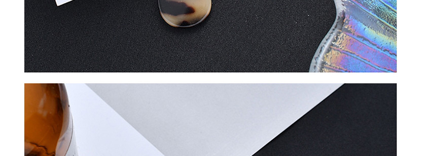 Fashion Black And White Acrylic Leopard Print Panel Splice Water Drop Resin Earrings,Drop Earrings